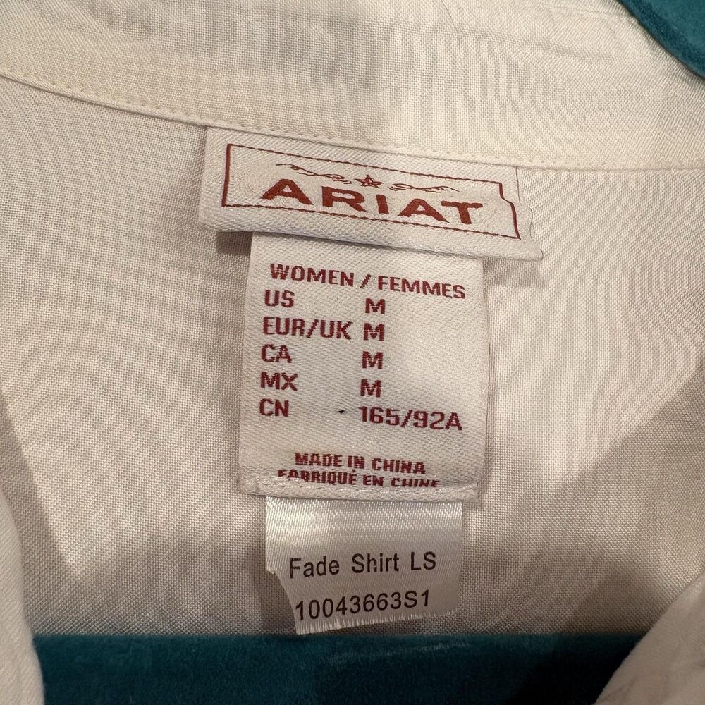 Ariat Shirt Womens Medium Multicolor Ombre Fade Button Front Long Sleeve Top - Picture 4 of 5